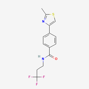 molecular formula C14H13F3N2OS B2941071 4-(2-Methyl-1,3-Thiazol-4-Yl)-N-(3,3,3-Trifluoropropyl)benzamide CAS No. 1589818-98-3