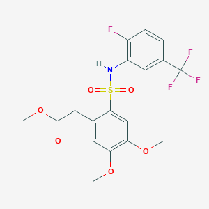 Methyl 2-(2-{[2-fluoro-5-(trifluoromethyl)phenyl]sulfamoyl}-4,5-dimethoxyphenyl)acetate