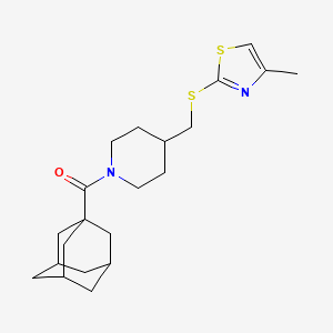 (1s,3s)-Adamantan-1-yl(4-(((4-methylthiazol-2-yl)thio)methyl)piperidin-1-yl)methanone