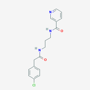 molecular formula C17H18ClN3O2 B294108 N-{3-[2-(4-Chloro-phenyl)-acetylamino]-propyl}-nicotinamide 