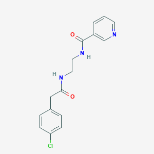 molecular formula C16H16ClN3O2 B294109 N-(2-{[2-(4-chlorophenyl)acetyl]amino}ethyl)nicotinamide 