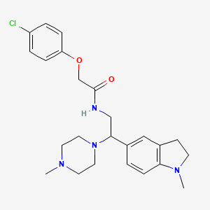 molecular formula C24H31ClN4O2 B2941107 2-(4-chlorophenoxy)-N-(2-(1-methylindolin-5-yl)-2-(4-methylpiperazin-1-yl)ethyl)acetamide CAS No. 922034-61-5
