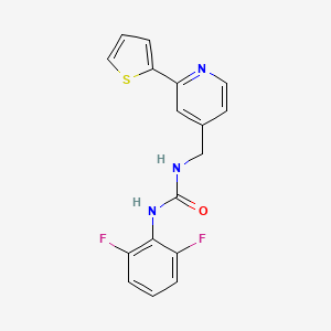 molecular formula C17H13F2N3OS B2941117 1-(2,6-Difluorophenyl)-3-((2-(thiophen-2-yl)pyridin-4-yl)methyl)urea CAS No. 2034597-93-6
