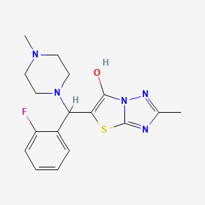 molecular formula C17H20FN5OS B2941118 5-((2-Fluorophenyl)(4-methylpiperazin-1-yl)methyl)-2-methylthiazolo[3,2-b][1,2,4]triazol-6-ol CAS No. 869343-41-9