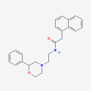 molecular formula C24H26N2O2 B2941124 2-(naphthalen-1-yl)-N-(2-(2-phenylmorpholino)ethyl)acetamide CAS No. 954046-07-2