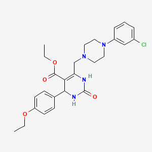 Ethyl 6-{[4-(3-chlorophenyl)piperazin-1-yl]methyl}-4-(4-ethoxyphenyl)-2-oxo-1,2,3,4-tetrahydropyrimidine-5-carboxylate