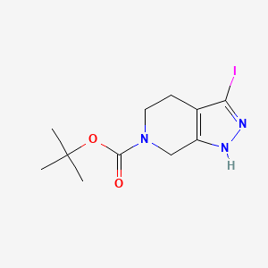 molecular formula C11H16IN3O2 B2941143 tert-butyl 3-iodo-1H,4H,5H,6H,7H-pyrazolo[3,4-c]pyridine-6-carboxylate CAS No. 1638765-22-6