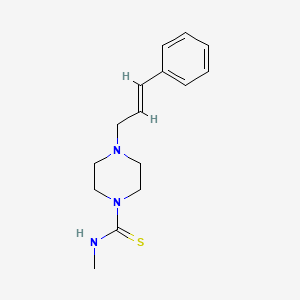 (Methylamino)(4-(3-phenylprop-2-enyl)piperazinyl)methane-1-thione