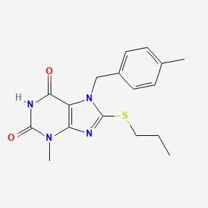 molecular formula C17H20N4O2S B2941145 3-Methyl-7-[(4-methylphenyl)methyl]-8-propylsulfanylpurine-2,6-dione CAS No. 303969-75-7