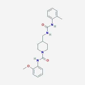 molecular formula C22H28N4O3 B2941149 N-(2-methoxyphenyl)-4-((3-(o-tolyl)ureido)methyl)piperidine-1-carboxamide CAS No. 1235335-77-9