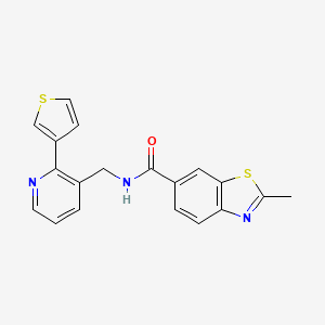 2-methyl-N-((2-(thiophen-3-yl)pyridin-3-yl)methyl)benzo[d]thiazole-6-carboxamide