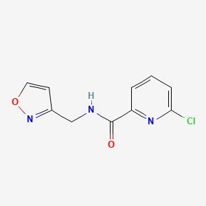 molecular formula C10H8ClN3O2 B2941158 6-chloro-N-[(1,2-oxazol-3-yl)methyl]pyridine-2-carboxamide CAS No. 1499384-65-4