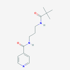 molecular formula C14H21N3O2 B294116 N-{3-[(2,2-dimethylpropanoyl)amino]propyl}isonicotinamide 