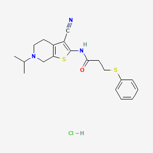 N-(3-cyano-6-isopropyl-4,5,6,7-tetrahydrothieno[2,3-c]pyridin-2-yl)-3-(phenylthio)propanamide hydrochloride