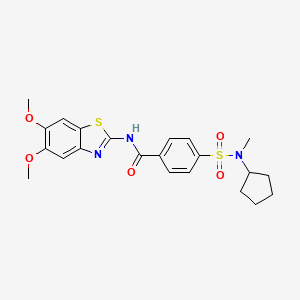 4-(N-cyclopentyl-N-methylsulfamoyl)-N-(5,6-dimethoxybenzo[d]thiazol-2-yl)benzamide