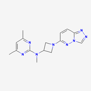 molecular formula C15H18N8 B2941197 N,4,6-trimethyl-N-(1-{[1,2,4]triazolo[4,3-b]pyridazin-6-yl}azetidin-3-yl)pyrimidin-2-amine CAS No. 2198666-99-6