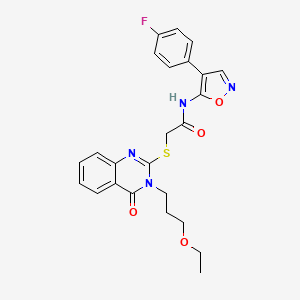 2-((3-(3-ethoxypropyl)-4-oxo-3,4-dihydroquinazolin-2-yl)thio)-N-(4-(4-fluorophenyl)isoxazol-5-yl)acetamide