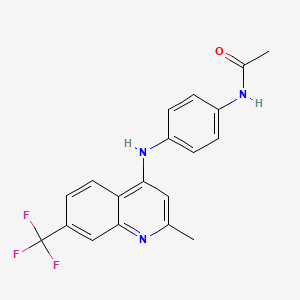N-(4-{[2-methyl-7-(trifluoromethyl)quinolin-4-yl]amino}phenyl)acetamide