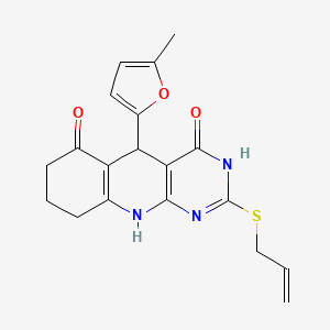2-(allylthio)-5-(5-methylfuran-2-yl)-7,8,9,10-tetrahydropyrimido[4,5-b]quinoline-4,6(3H,5H)-dione