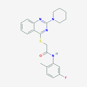 N-(5-fluoro-2-methylphenyl)-2-[(2-piperidin-1-ylquinazolin-4-yl)thio]acetamide