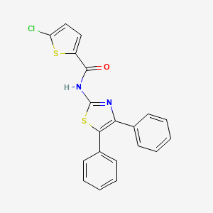 molecular formula C20H13ClN2OS2 B2941216 5-chloro-N-(4,5-diphenyl-1,3-thiazol-2-yl)thiophene-2-carboxamide CAS No. 325987-15-3