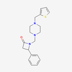 4-Phenyl-1-({4-[(thiophen-2-yl)methyl]piperazin-1-yl}methyl)azetidin-2-one