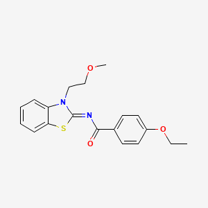 molecular formula C19H20N2O3S B2941220 4-乙氧基-N-[3-(2-甲氧基乙基)-1,3-苯并噻唑-2-亚烷基]苯甲酰胺 CAS No. 1005962-42-4