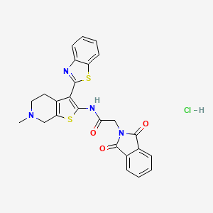 N-(3-(benzo[d]thiazol-2-yl)-6-methyl-4,5,6,7-tetrahydrothieno[2,3-c]pyridin-2-yl)-2-(1,3-dioxoisoindolin-2-yl)acetamide hydrochloride