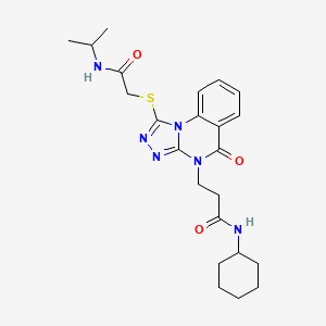 N-cyclohexyl-3-[1-{[2-(isopropylamino)-2-oxoethyl]thio}-5-oxo[1,2,4]triazolo[4,3-a]quinazolin-4(5H)-yl]propanamide