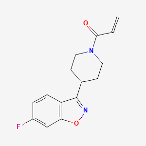 molecular formula C15H15FN2O2 B2941236 1-[4-(6-Fluoro-1,2-benzoxazol-3-YL)piperidin-1-YL]prop-2-EN-1-one CAS No. 2128718-44-3
