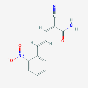 molecular formula C12H9N3O3 B2941239 (2Z,4E)-2-Cyano-5-(2-nitrophenyl)penta-2,4-dienamide CAS No. 54961-09-0