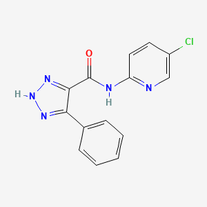 molecular formula C14H10ClN5O B2941240 N-(5-氯吡啶-2-基)-4-苯基-1H-1,2,3-三唑-5-甲酰胺 CAS No. 1798673-08-1