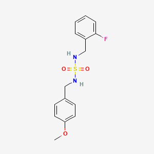 molecular formula C15H17FN2O3S B2941254 N-(2-fluorobenzyl)-N'-(4-methoxybenzyl)sulfamide CAS No. 337924-22-8