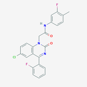 2-(6-chloro-4-(2-fluorophenyl)-2-oxoquinazolin-1(2H)-yl)-N-(3-fluoro-4-methylphenyl)acetamide