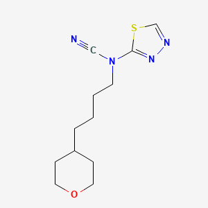 molecular formula C12H18N4OS B2941262 4-(Oxan-4-yl)butyl-(1,3,4-thiadiazol-2-yl)cyanamide CAS No. 2248827-33-8