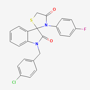 molecular formula C23H16ClFN2O2S B2941266 1-[(4-Chlorophenyl)methyl]-3'-(4-fluorophenyl)-1,2-dihydrospiro[indole-3,2'-[1,3]thiazolidine]-2,4'-dione CAS No. 894568-08-2