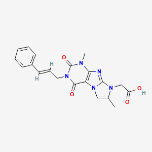 (E)-2-(3-cinnamyl-1,7-dimethyl-2,4-dioxo-3,4-dihydro-1H-imidazo[2,1-f]purin-8(2H)-yl)acetic acid