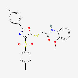 N-(2-methoxyphenyl)-2-((2-(p-tolyl)-4-tosyloxazol-5-yl)thio)acetamide