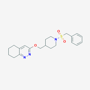 molecular formula C21H27N3O3S B2941289 3-[(1-Benzylsulfonylpiperidin-4-yl)methoxy]-5,6,7,8-tetrahydrocinnoline CAS No. 2380034-32-0