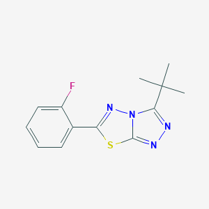 molecular formula C13H13FN4S B294129 3-Tert-butyl-6-(2-fluorophenyl)[1,2,4]triazolo[3,4-b][1,3,4]thiadiazole 