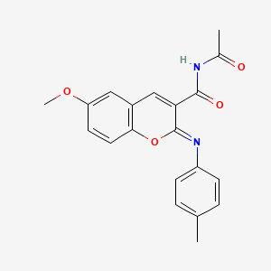 (2Z)-N-acetyl-6-methoxy-2-[(4-methylphenyl)imino]-2H-chromene-3-carboxamide