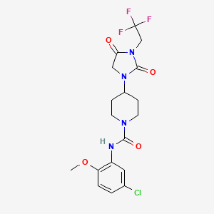 molecular formula C18H20ClF3N4O4 B2941295 N-(5-chloro-2-methoxyphenyl)-4-[2,4-dioxo-3-(2,2,2-trifluoroethyl)imidazolidin-1-yl]piperidine-1-carboxamide CAS No. 2097897-17-9