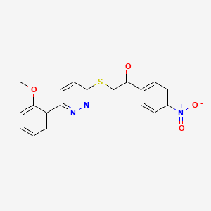 2-[6-(2-Methoxyphenyl)pyridazin-3-yl]sulfanyl-1-(4-nitrophenyl)ethanone