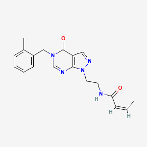 (Z)-N-(2-(5-(2-methylbenzyl)-4-oxo-4,5-dihydro-1H-pyrazolo[3,4-d]pyrimidin-1-yl)ethyl)but-2-enamide