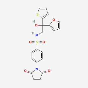 4-(2,5-dioxopyrrolidin-1-yl)-N-(2-(furan-2-yl)-2-hydroxy-2-(thiophen-2-yl)ethyl)benzenesulfonamide