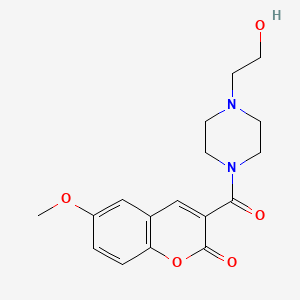 3-(4-(2-hydroxyethyl)piperazine-1-carbonyl)-6-methoxy-2H-chromen-2-one
