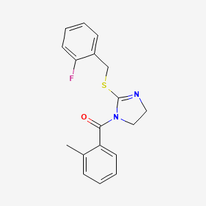 (2-((2-fluorobenzyl)thio)-4,5-dihydro-1H-imidazol-1-yl)(o-tolyl)methanone