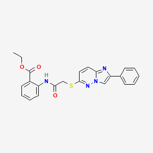 Ethyl 2-(2-((2-phenylimidazo[1,2-b]pyridazin-6-yl)thio)acetamido)benzoate