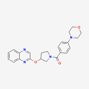 molecular formula C23H24N4O3 B2941324 2-({1-[4-(Morpholin-4-yl)benzoyl]pyrrolidin-3-yl}oxy)quinoxaline CAS No. 2097888-03-2