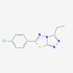 molecular formula C11H9ClN4S B294133 6-(4-Chlorophenyl)-3-ethyl[1,2,4]triazolo[3,4-b][1,3,4]thiadiazole 